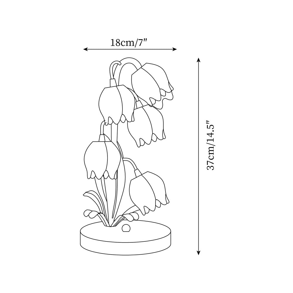 Niya | Groene tafellamp met glazen bloemblaadjes 4