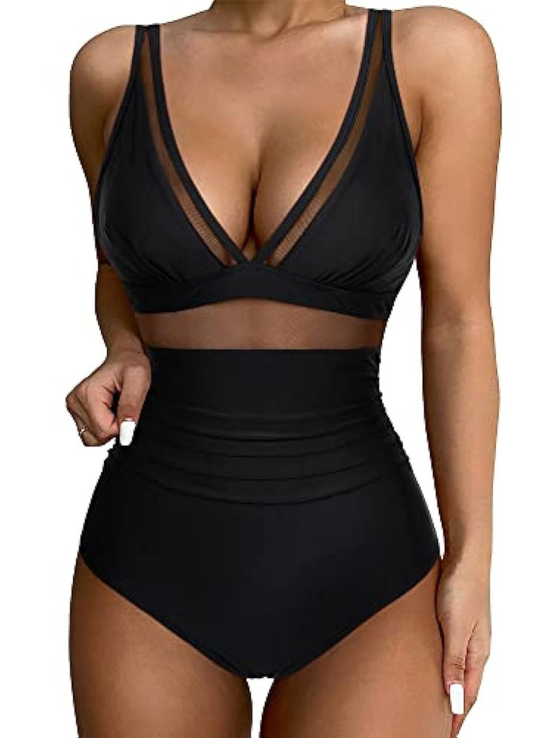 Samantha - Elegant en Vrouwelijk Eendelig Badpak met Hoge Taille - Corrigerende Buik