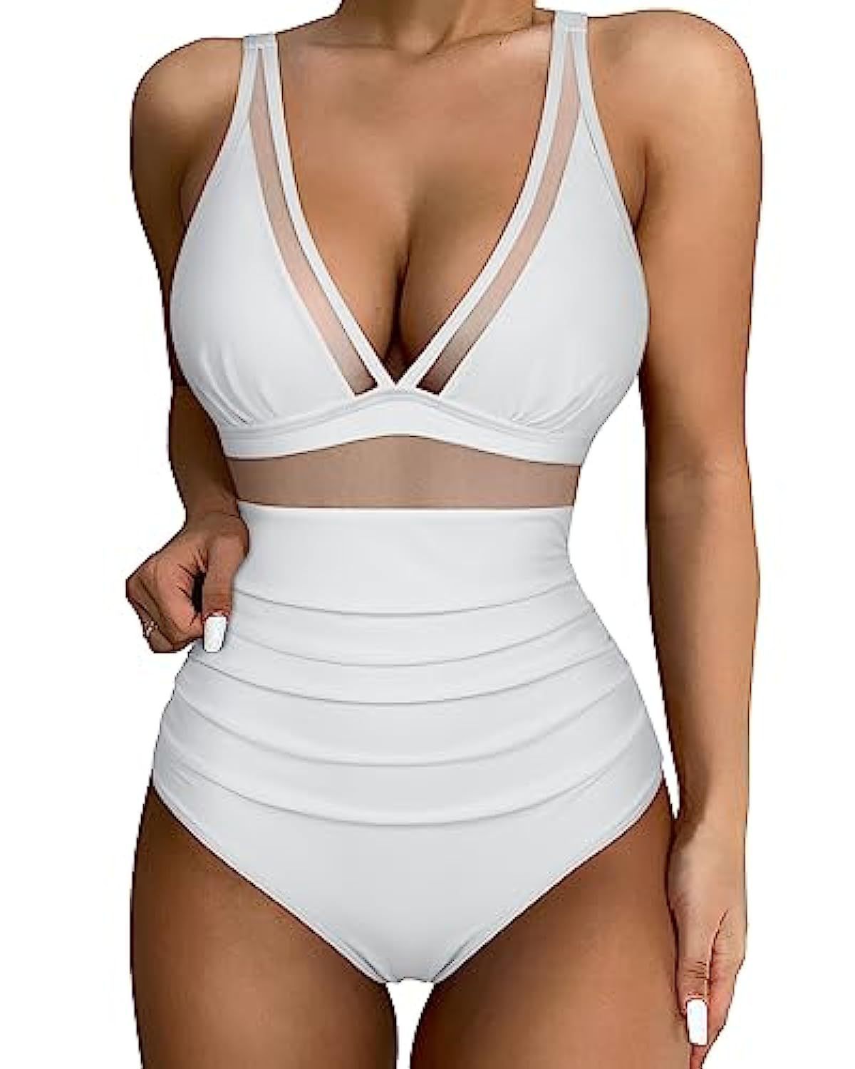 Samantha - Elegant en Vrouwelijk Eendelig Badpak met Hoge Taille - Corrigerende Buik