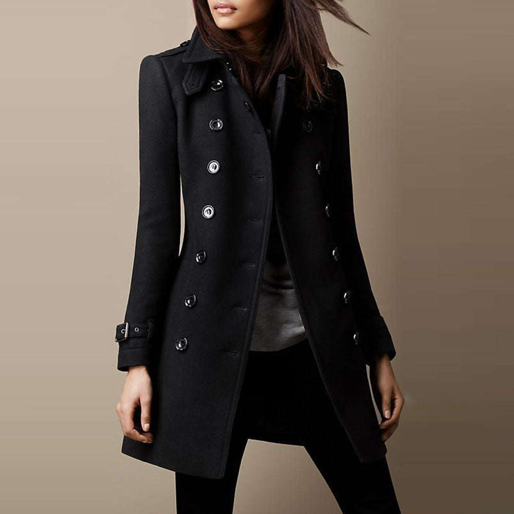 Moderne lichtgewicht wollen trenchcoat - Elegante premium bovenkleding voor dames