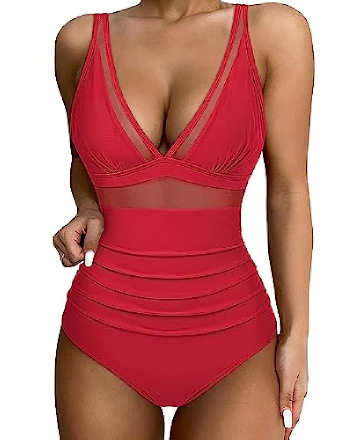 Samantha - Elegant en Vrouwelijk Eendelig Badpak met Hoge Taille - Corrigerende Buik