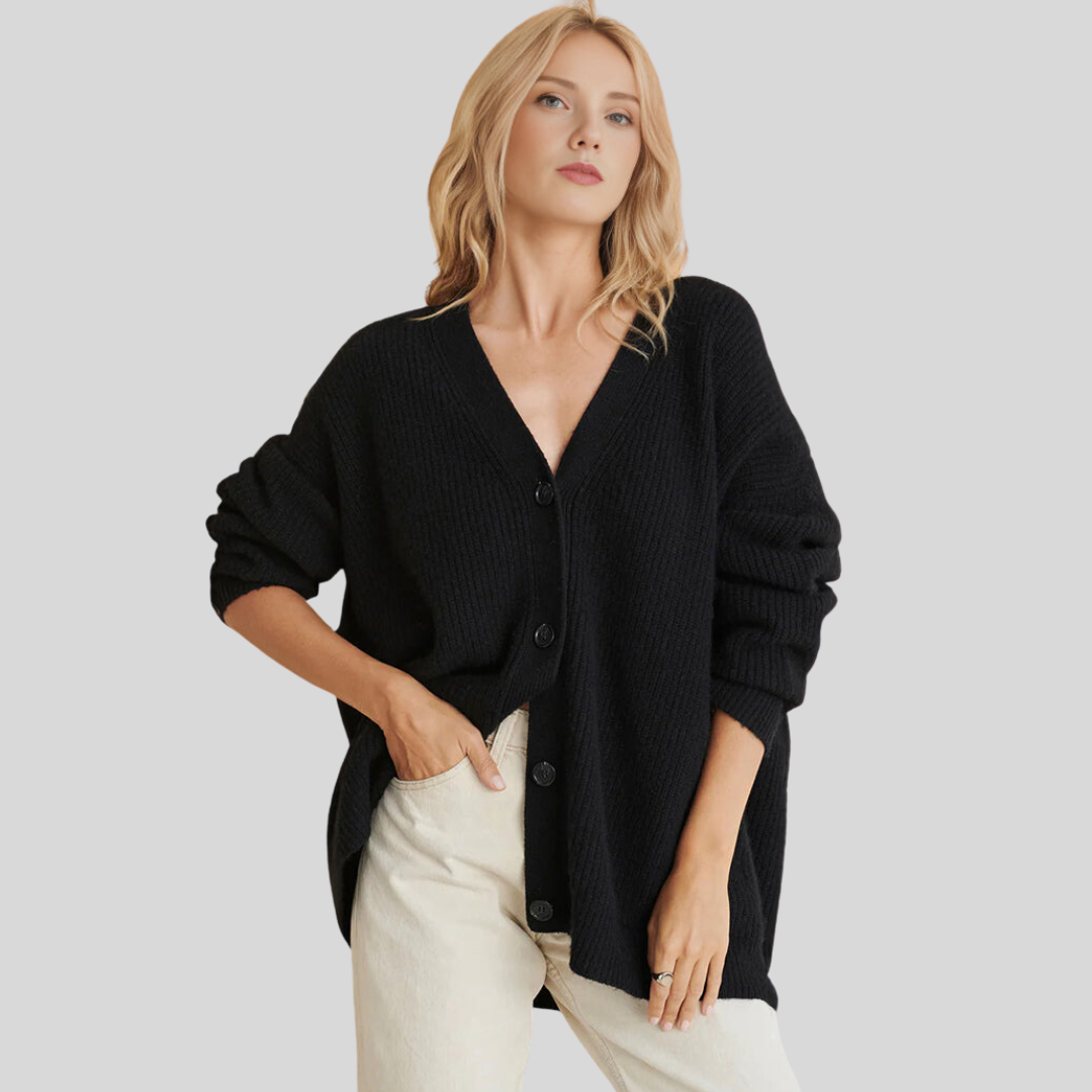 Eleonora - Oversized Gebreide Cardigan met Knopen voor Dames
