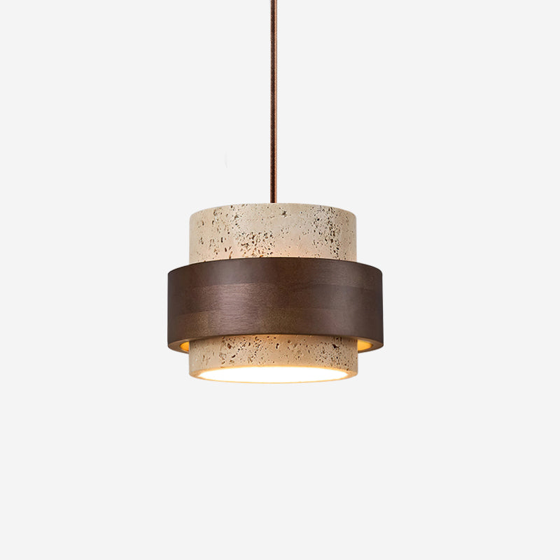 Perra | Travertijn hanglamp met walnoothout 1