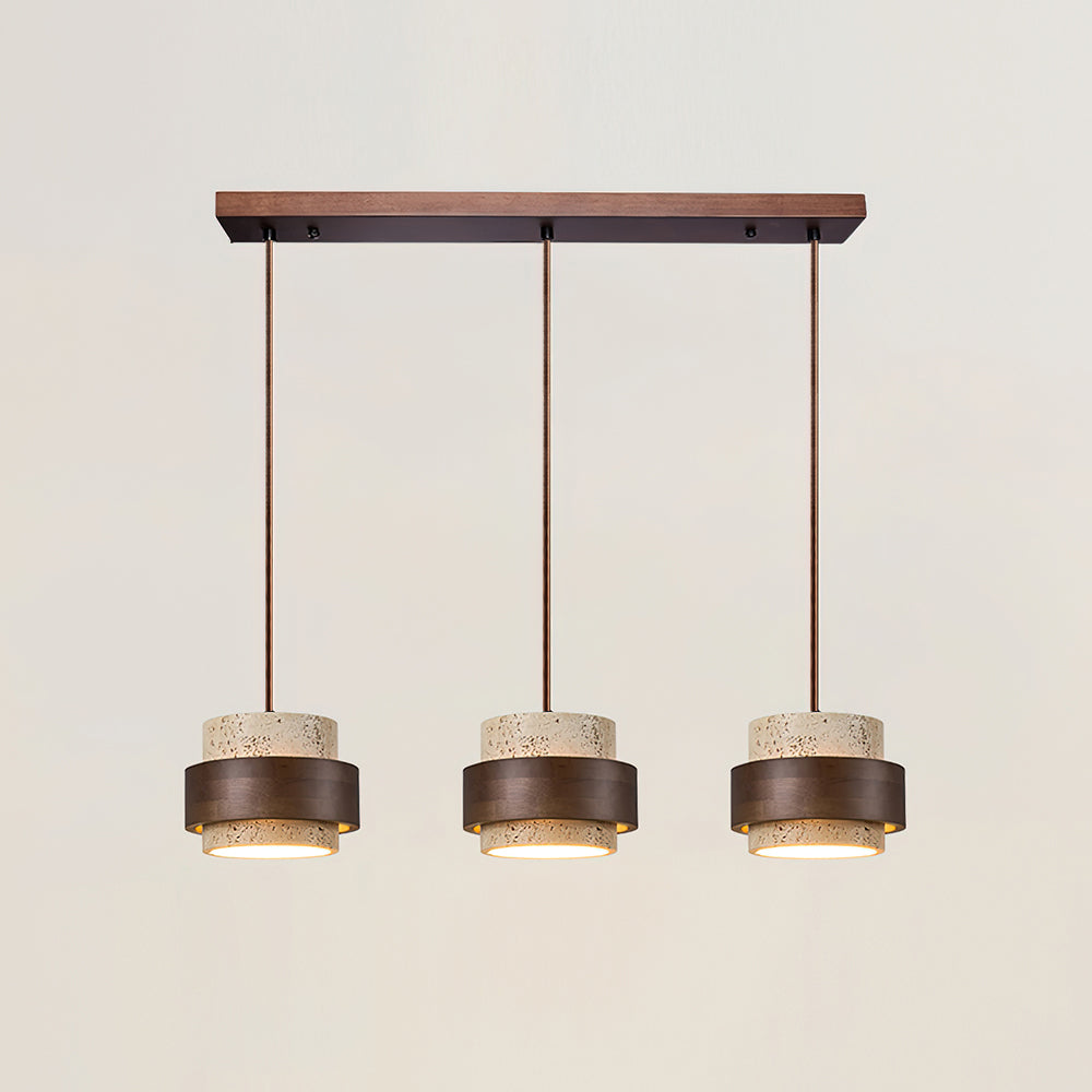 Perra | Travertijn hanglamp met walnoothout 10