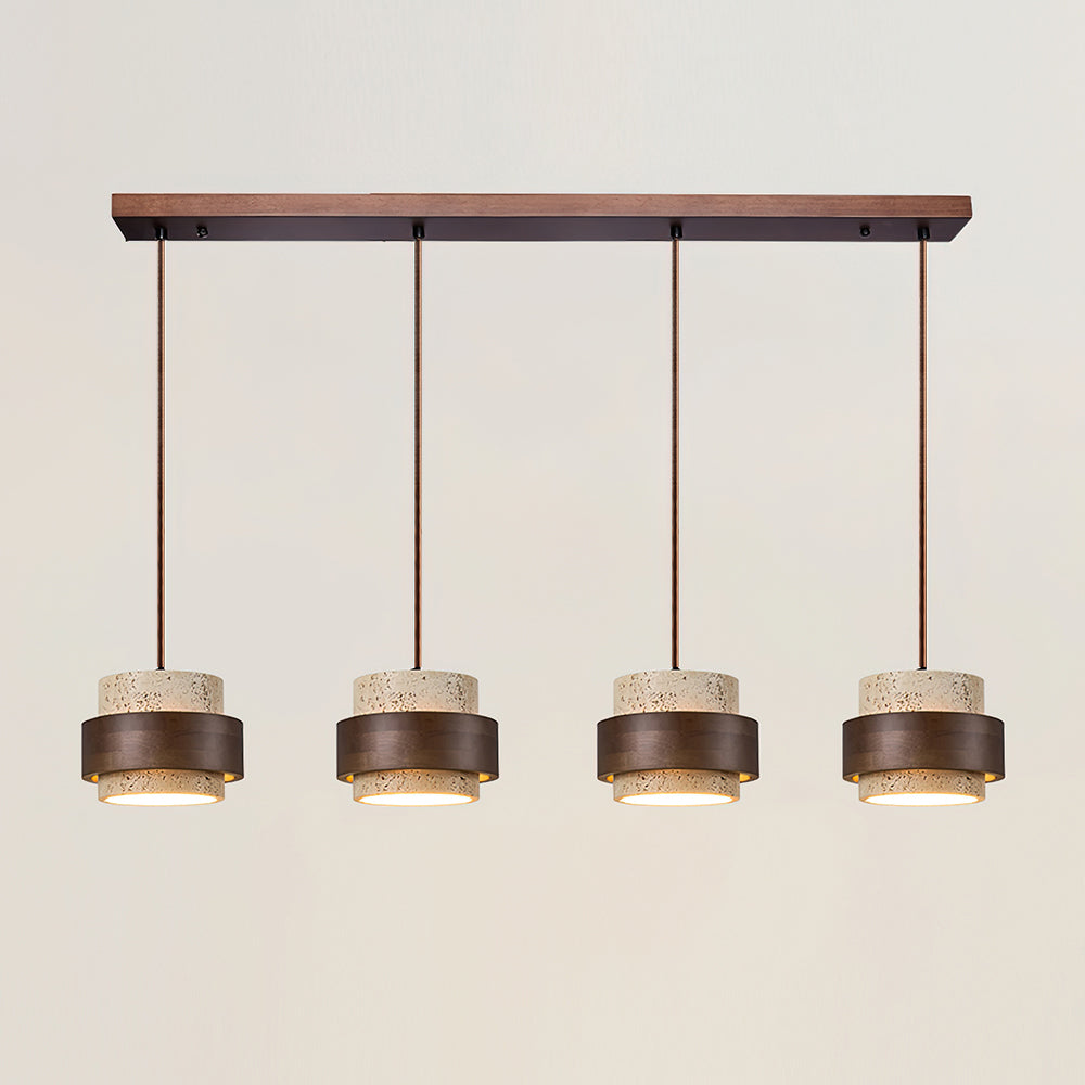 Perra | Travertijn hanglamp met walnoothout 11