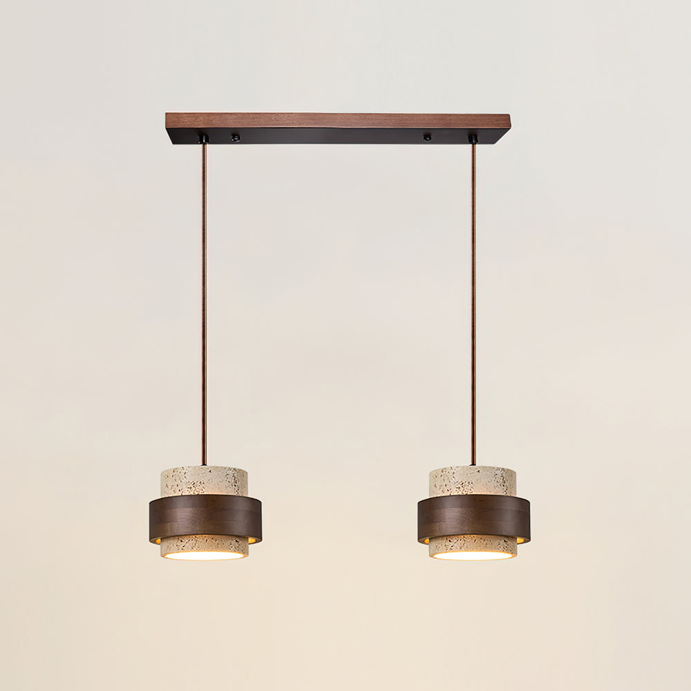 Perra | Travertijn hanglamp met walnoothout 12