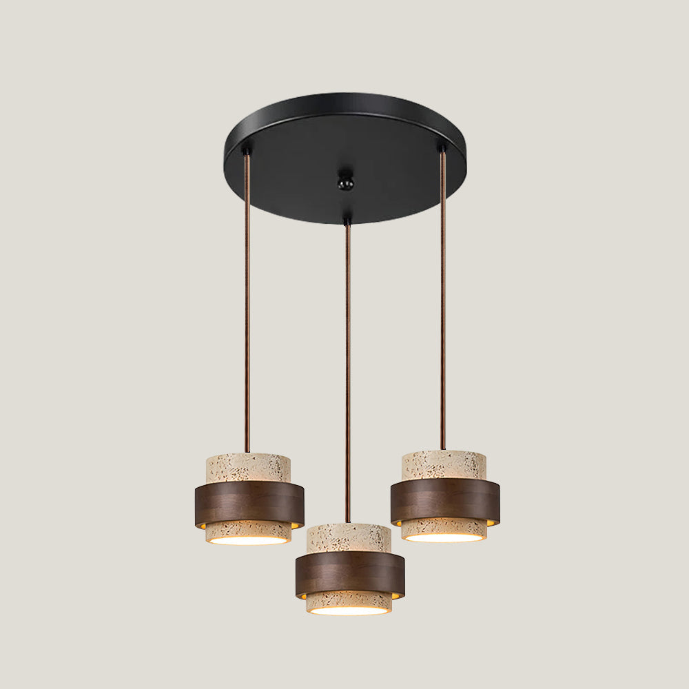 Perra | Travertijn hanglamp met walnoothout 9