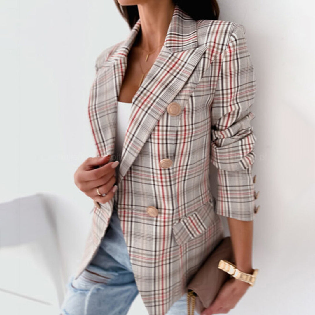 Stijlvolle en verfijnde blazer met ruitmotief voor dames - Formele en casual kleding