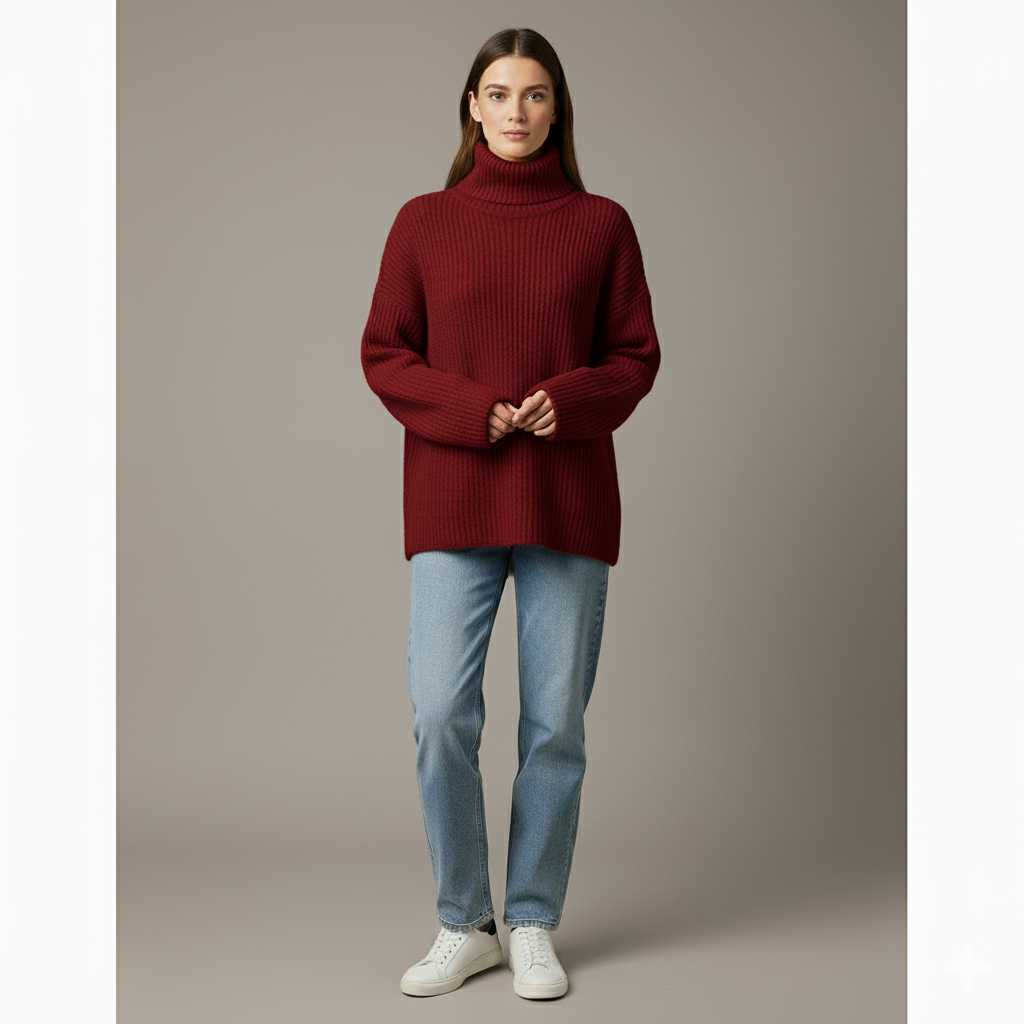 Renate | Zachte gebreide coltrui met hoge kraag 1