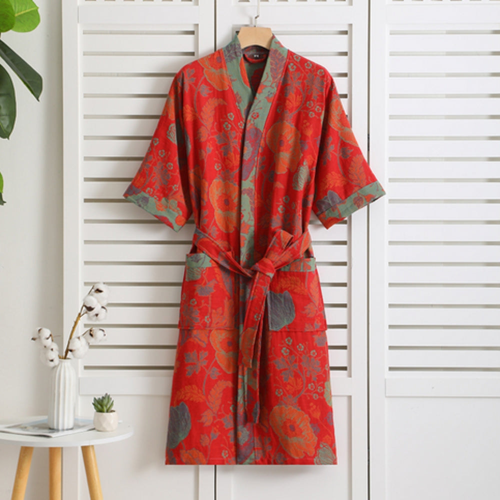 Rosewood Charm | Katoenen badjas met vintage prints 2