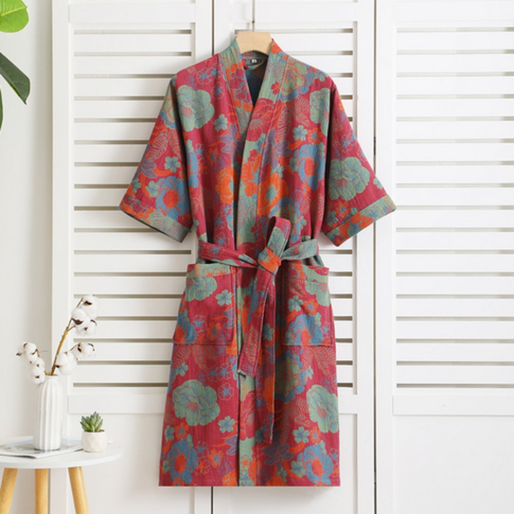 Rosewood Charm | Katoenen badjas met vintage prints 4