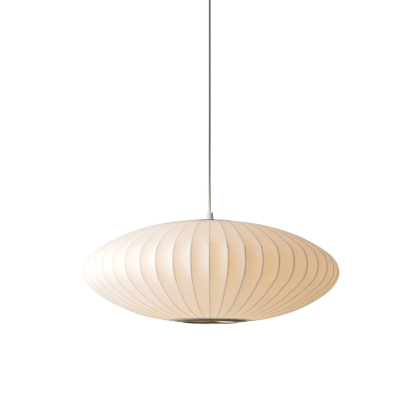 RoundRipples | Witte stoffen hanglamp met ronde luifel 0