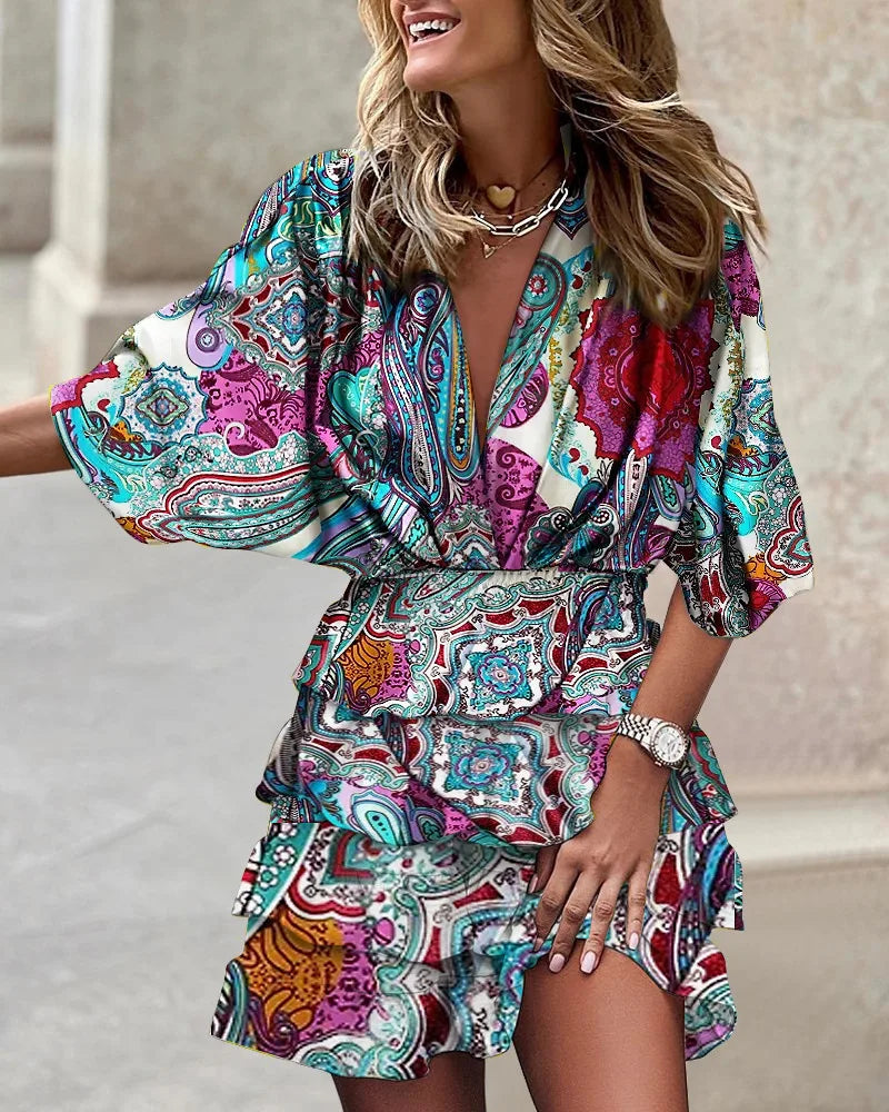 Jasmia Jurk - Stijlvolle mini jurk met print