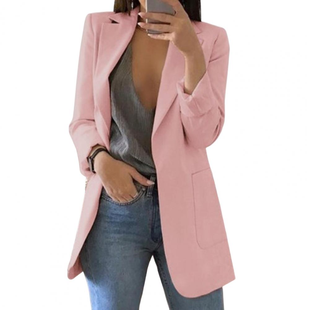 Lange formele, gestructureerde blazer voor dames – op maat gemaakte werkkleding