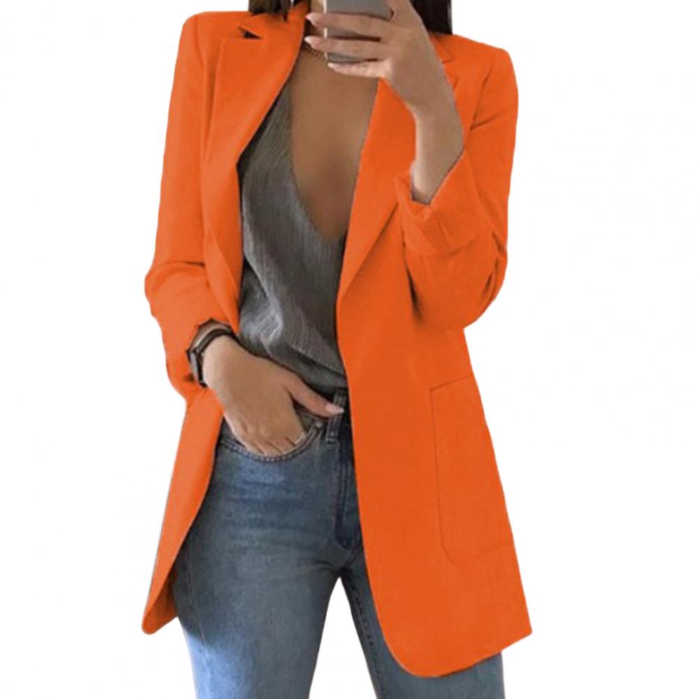 Lange formele, gestructureerde blazer voor dames – op maat gemaakte werkkleding