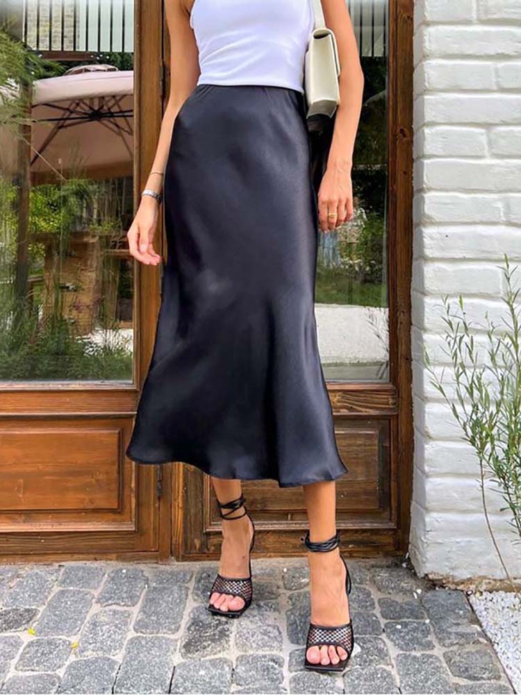 Katriane - De elegante satijnen midirok