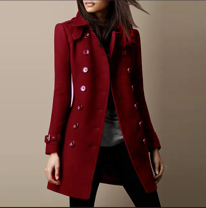 Moderne lichtgewicht wollen trenchcoat - Elegante premium bovenkleding voor dames