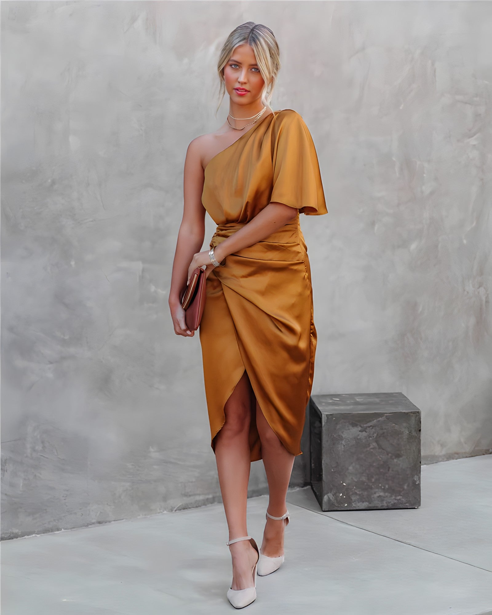 Arabella - elegant cocktailjurk met één schouder