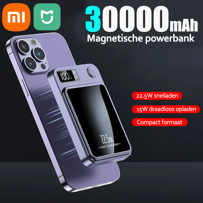 Xiaomi | Draadloze magnetische powerbank met LED-display, 22.5W snelladen 1