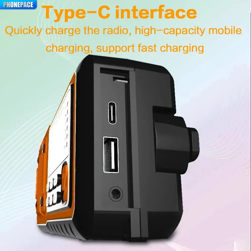 Zonne-energie Noodradio | Opwindbaar met USB-uitgang en SOS-alarm 1