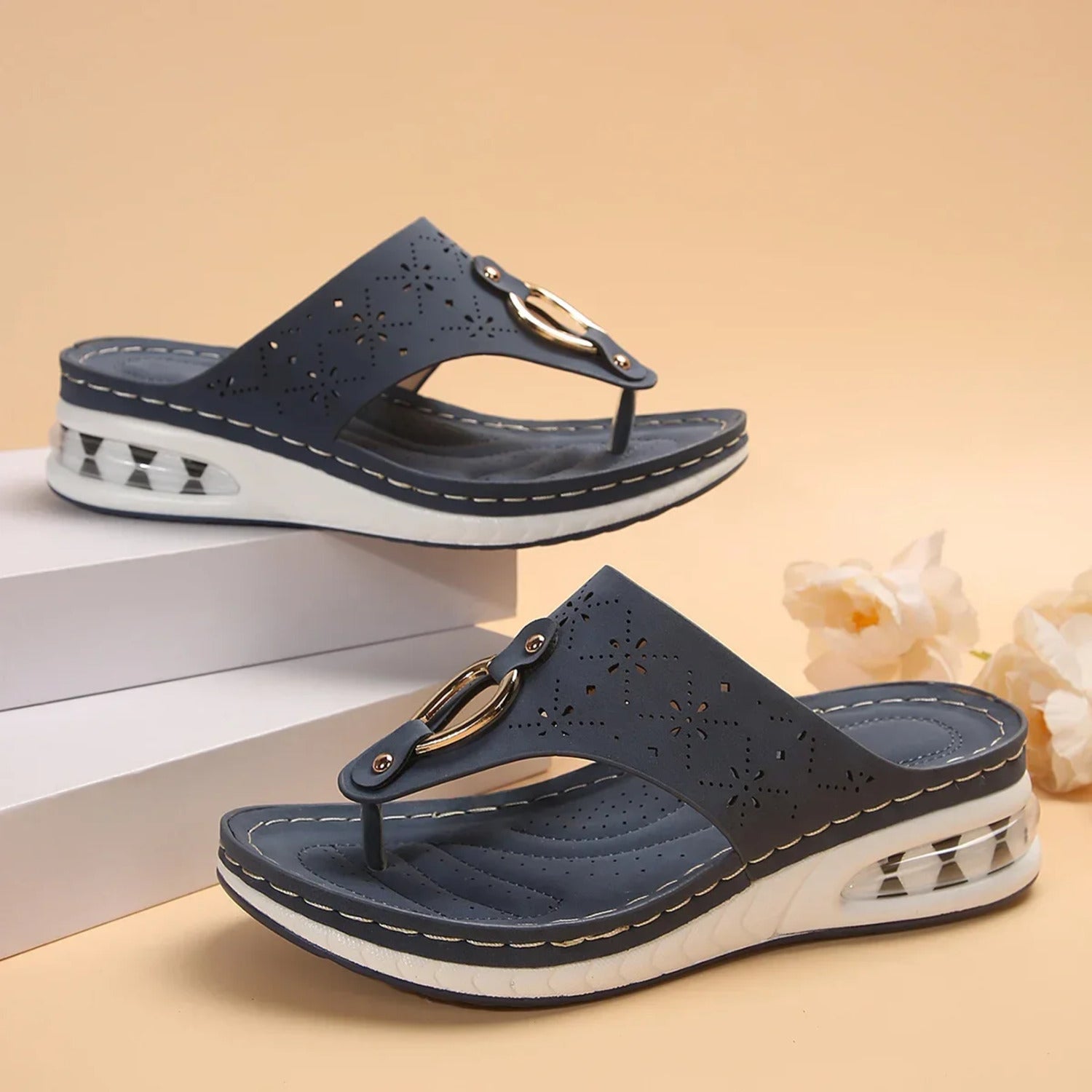 Janine - Orthopedische Slippers met Gesp – Zomer