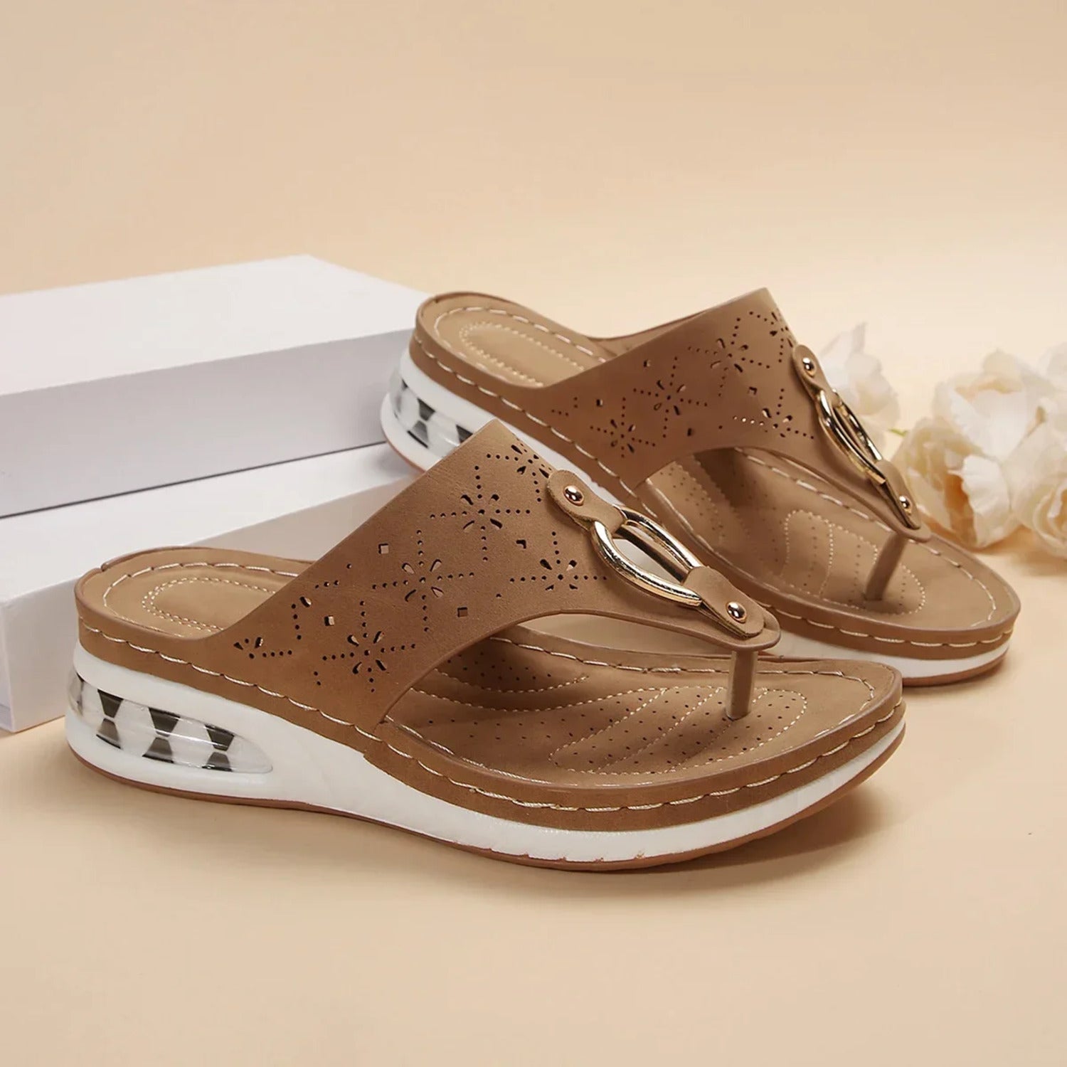 Janine - Orthopedische Slippers met Gesp – Zomer