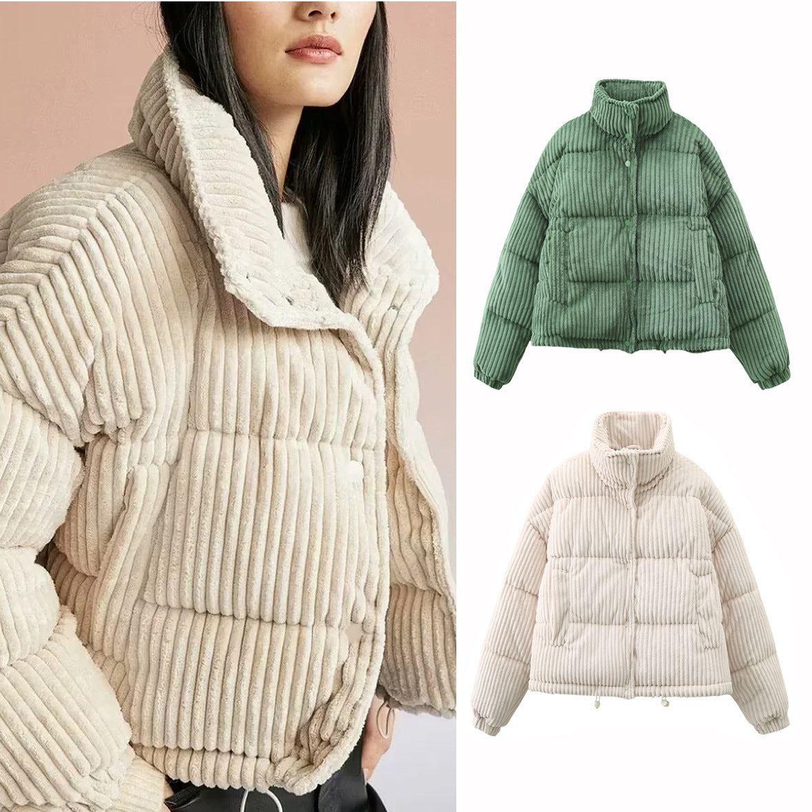 Isabella - Korte Corduroy Jas Dames