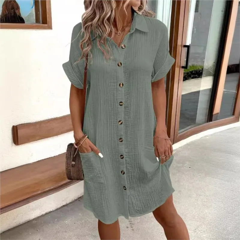Anne - Comfortabele en Casual Jurk met Korte Mouw voor Dames