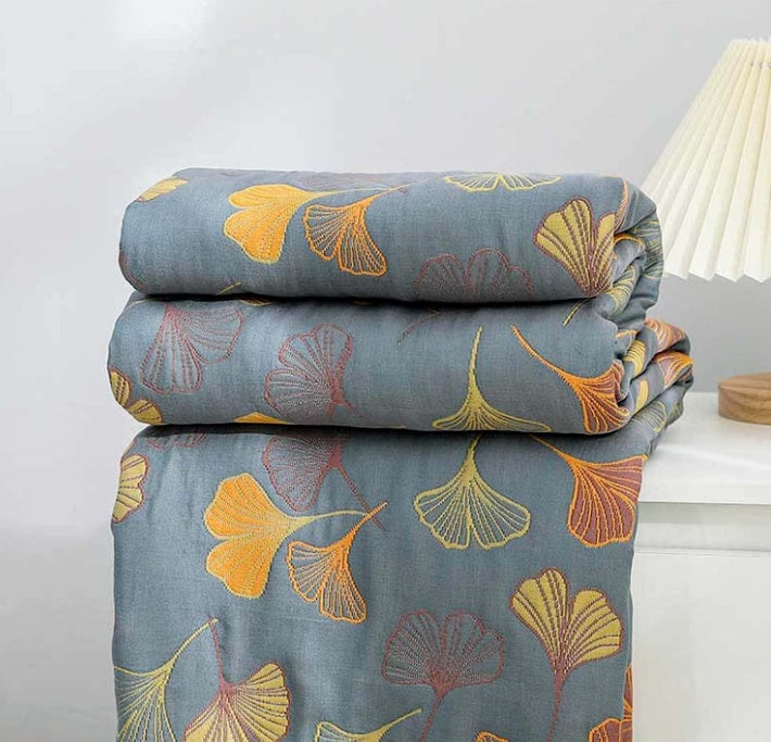 Omkeerbare Ginkgo Leaf Quilt deken - Stijlvolle Lichtgewicht Home Deken