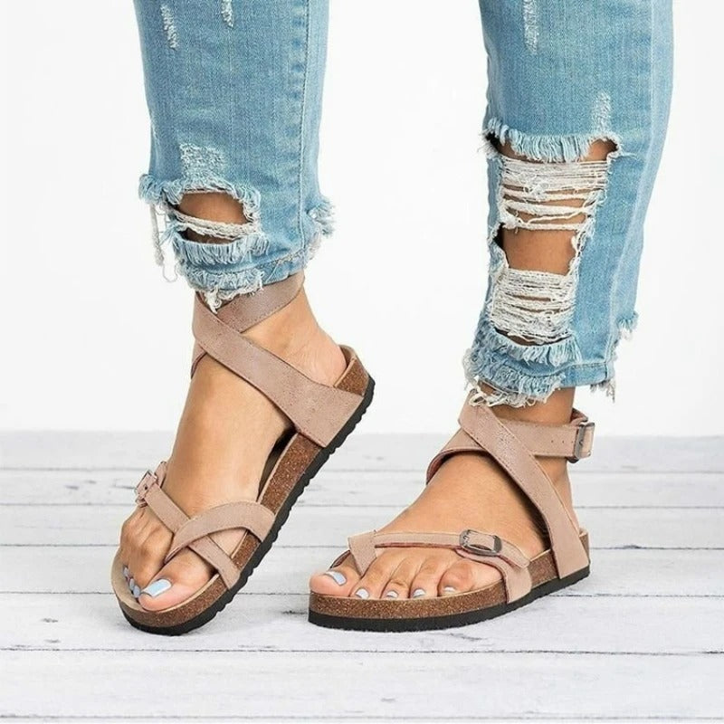 Paula Sandalen - Faux Leren Gesp Sandalen