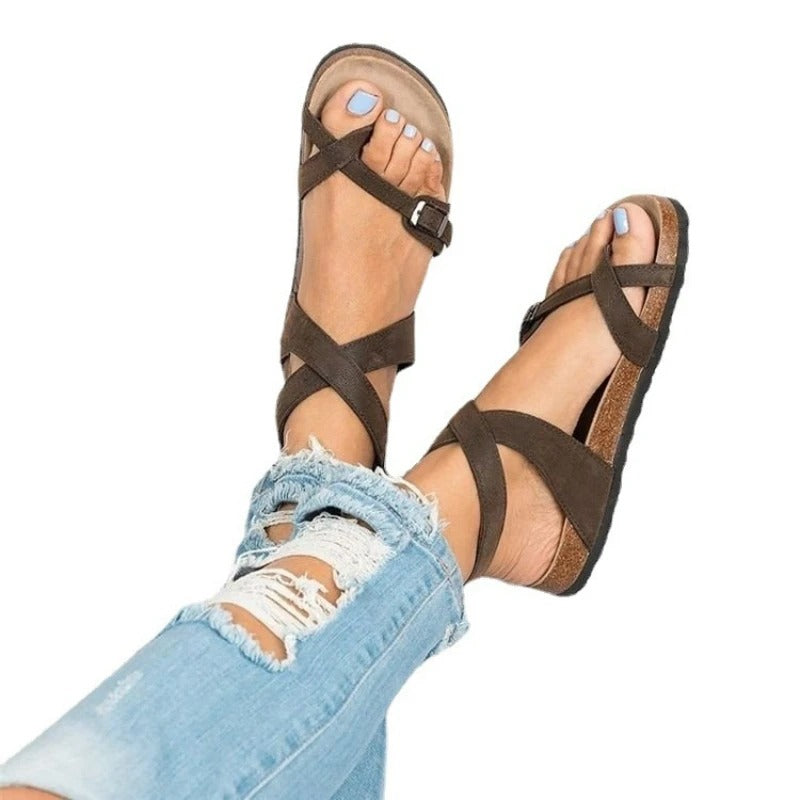 Paula Sandalen - Faux Leren Gesp Sandalen