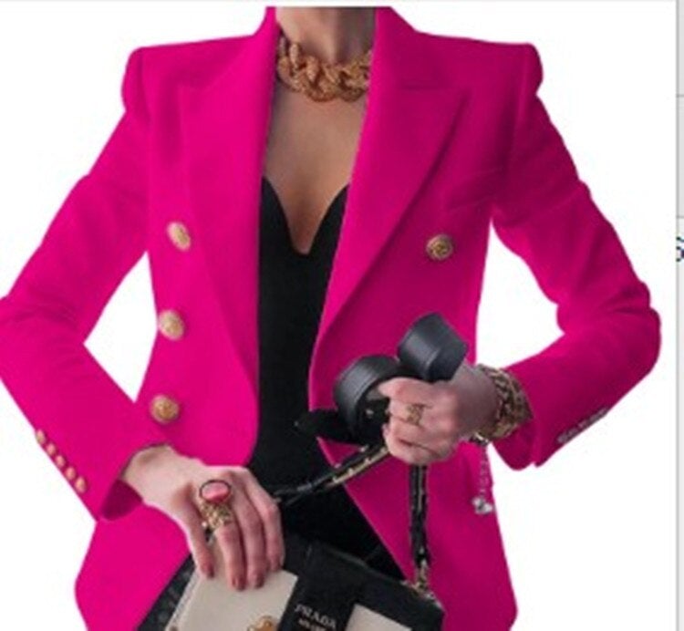 Lange getailleerde blazer met stijlvolle knopen - Elegante damesjas in jasstijl