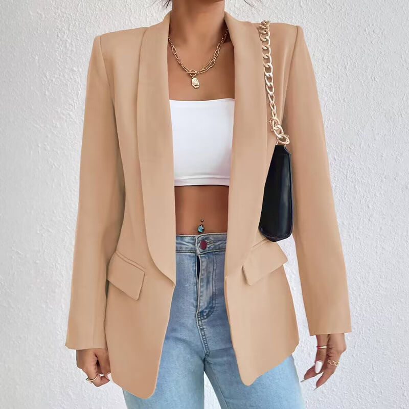 Elegante, op maat gemaakte lange blazer – Strakke dameskleding