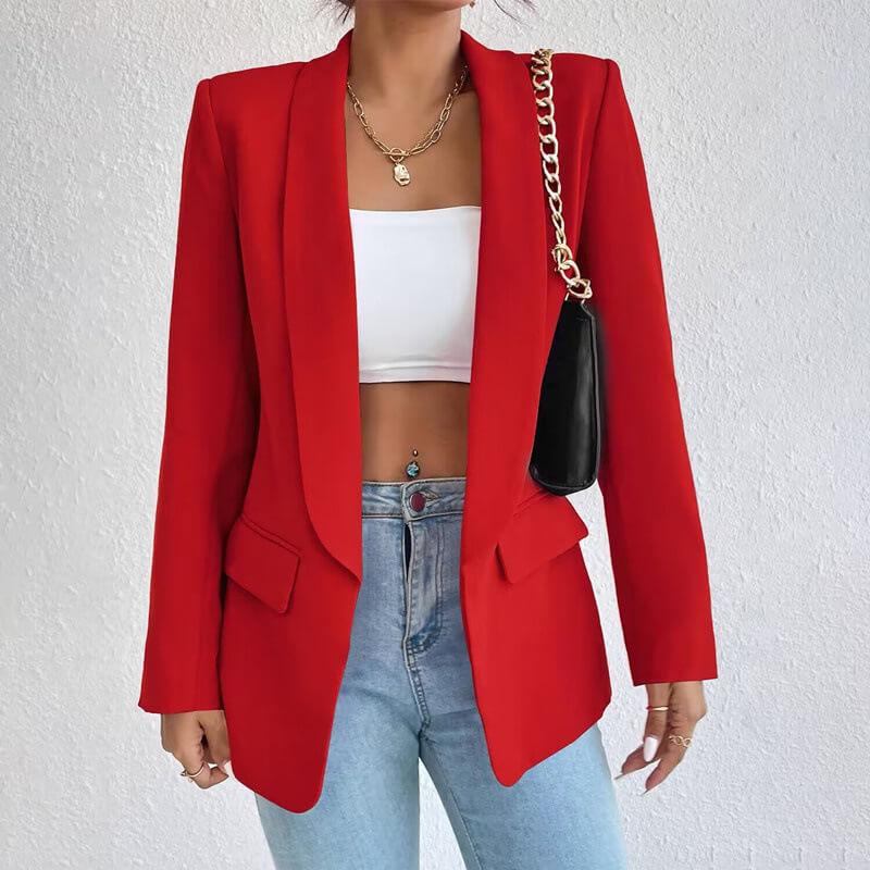 Elegante, op maat gemaakte lange blazer – Strakke dameskleding