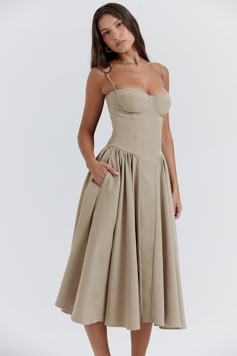 Soraya Dress - Elegante Corset Midi Jurk