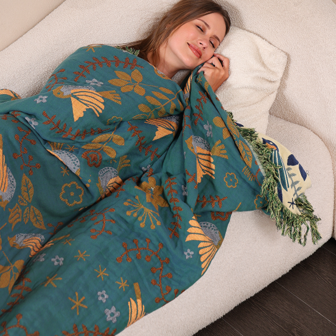 Omkeerbare Scandinavische katoenen deken – Gezellige decoratieve laag