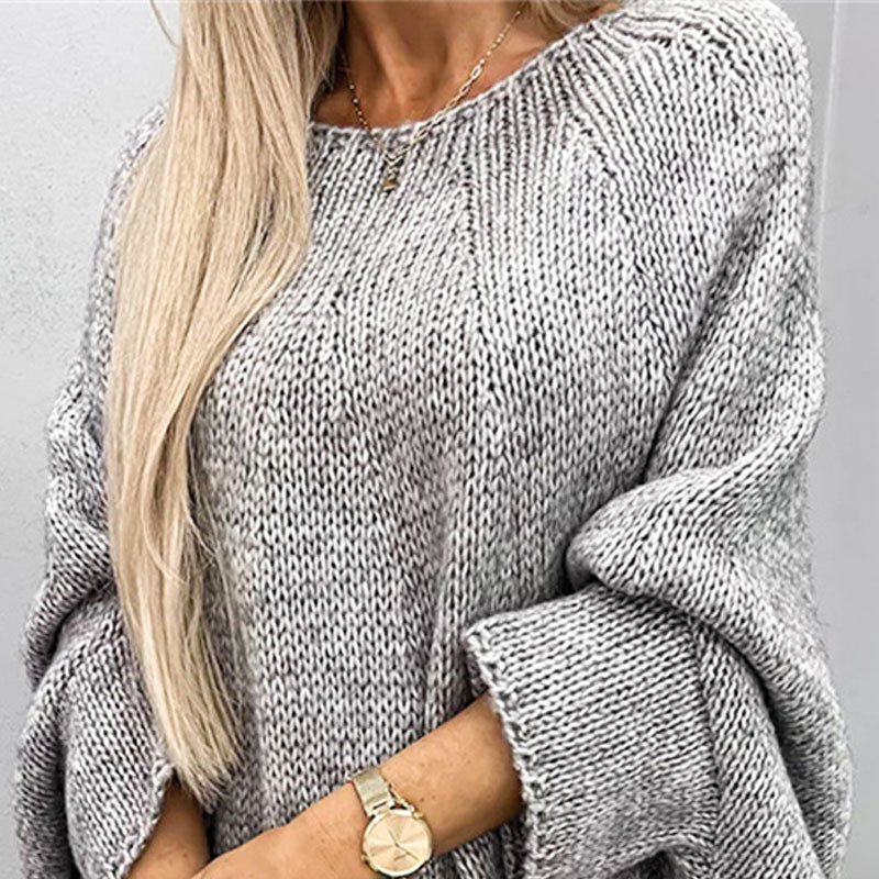 Loelle - Oversized Gebreide Trui met Ronde Hals