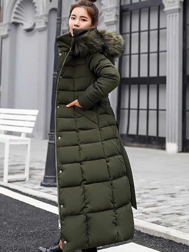 Elena - Lange Winterjas met Capuchon voor Dames