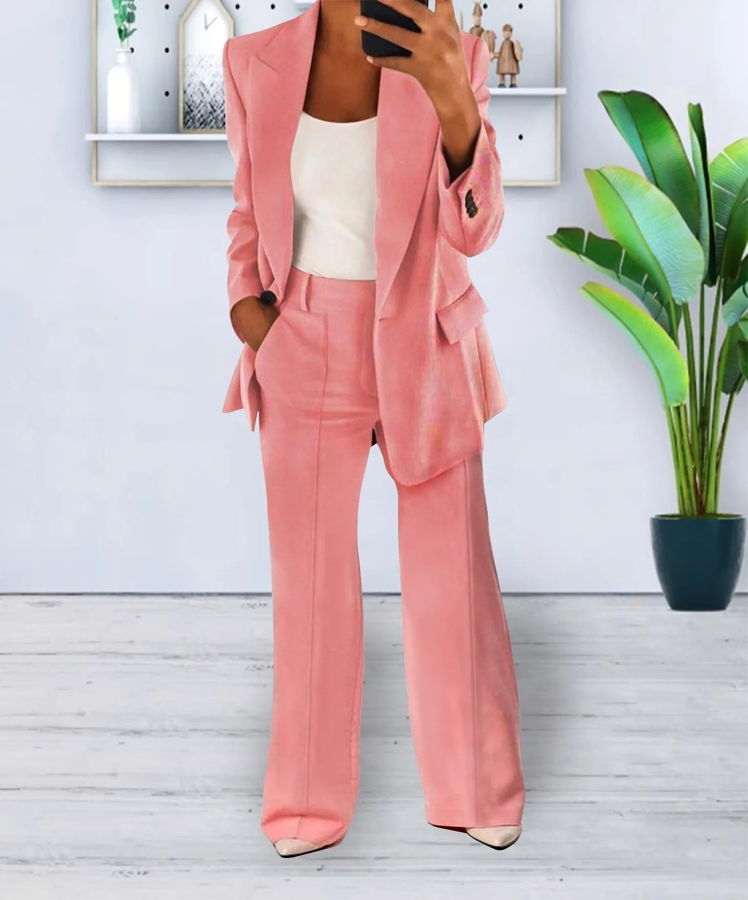 Kyra - Tweedelig Pak met Blazer en Lange Broek voor dames