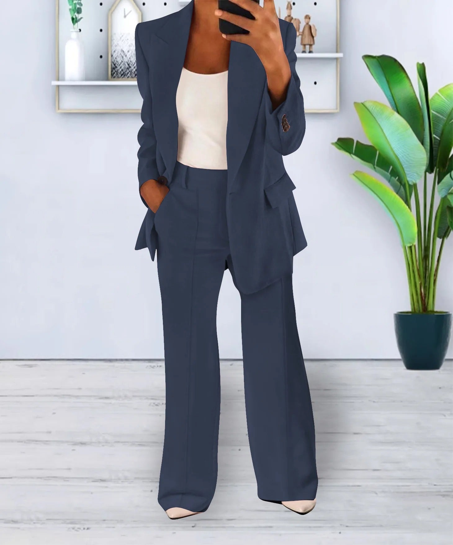 Kyra - Tweedelig Pak met Blazer en Lange Broek voor dames