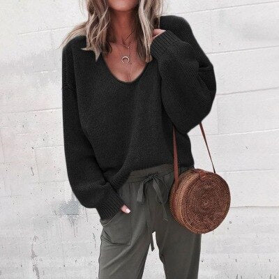 Victoria - Oversized Trui met V-Hals voor Dames