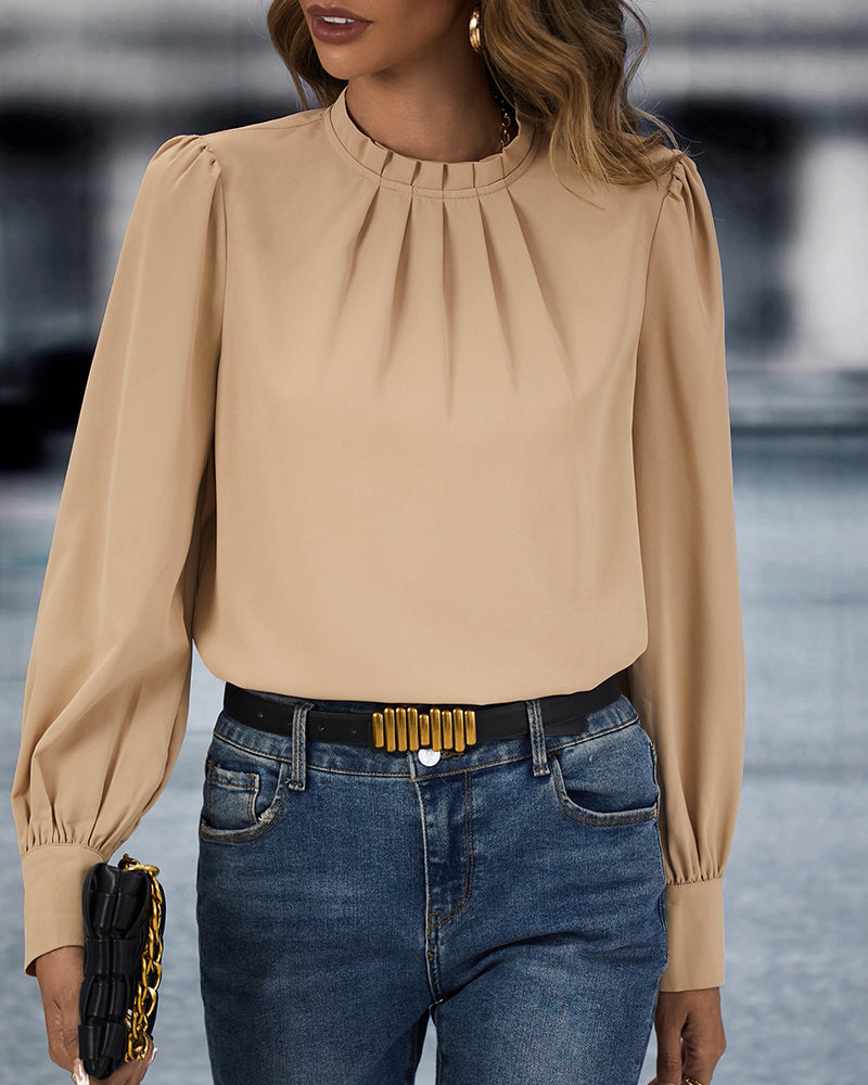 Danique - Stijlvolle en Veelzijdige Blouse met Ronde Hals