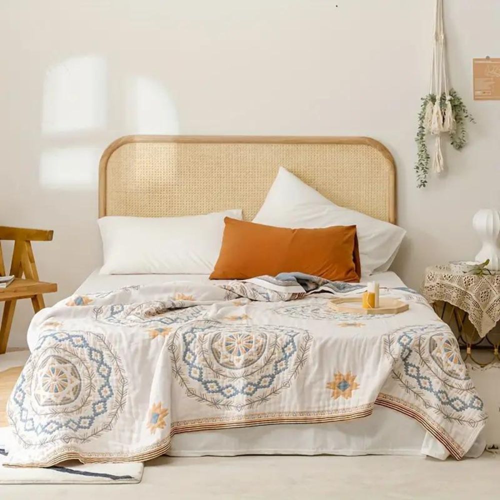 Mandala katoenen Boho deken – lichtgewicht artistieke decoratie
