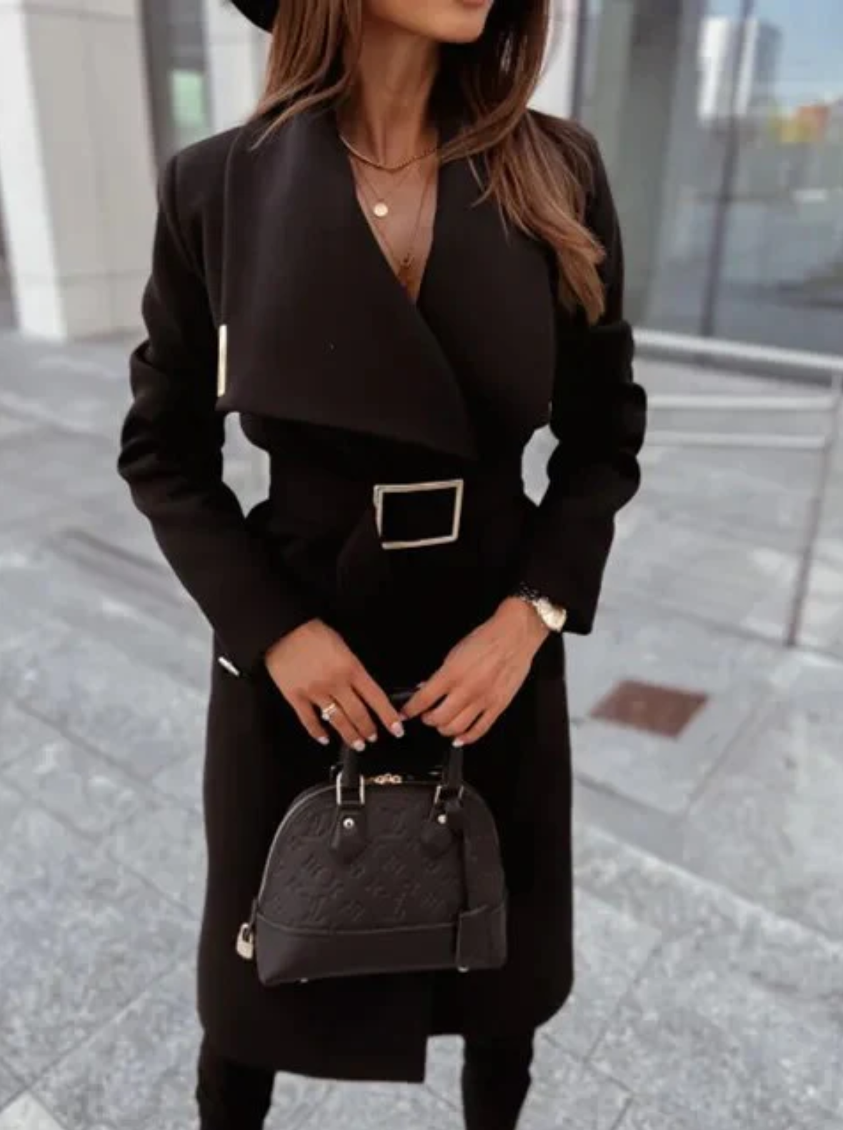 Berlini - Trenchcoat met Lange Mouwen en V-halslijn