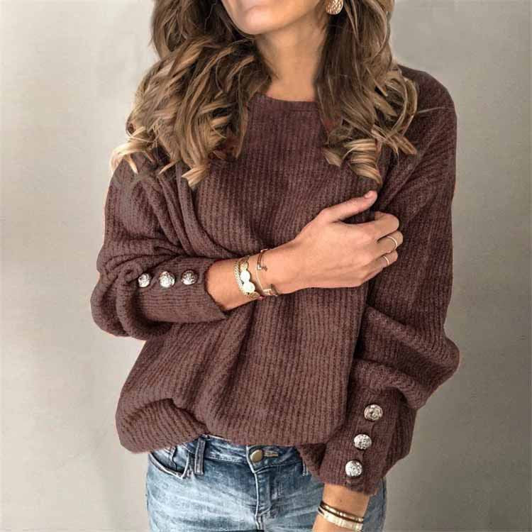 Keira - Casual Chique Trui met knoopdetails