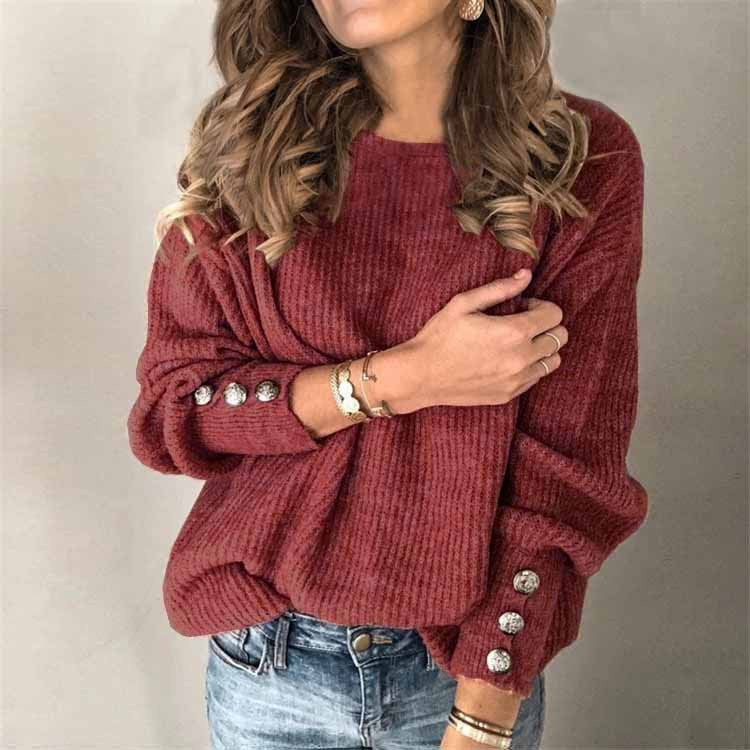 Keira - Casual Chique Trui met knoopdetails