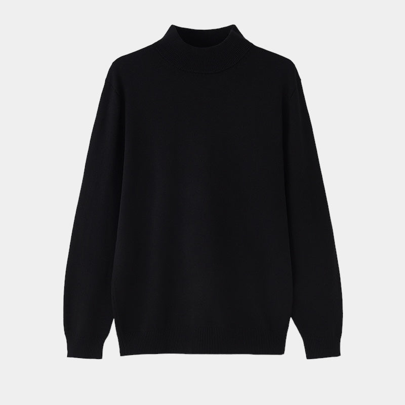 Katoenmix slim fit halve coltrui voor heren – klassieke gebreide kleding
