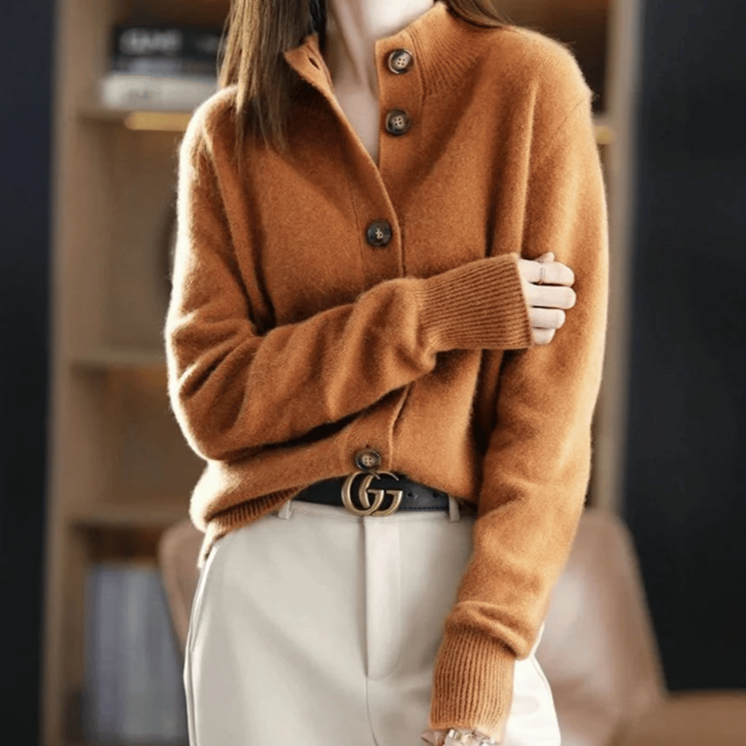 Gebreid vest met statement-knopen – een comfortabel laagjesstuk voor dames