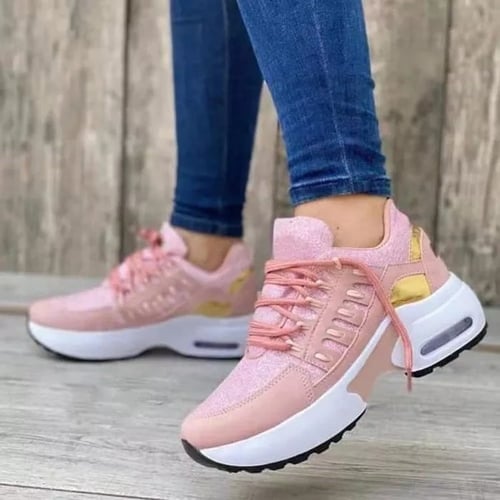 Evelyn - Trendy Sneakers met Hoge Zool en Veters