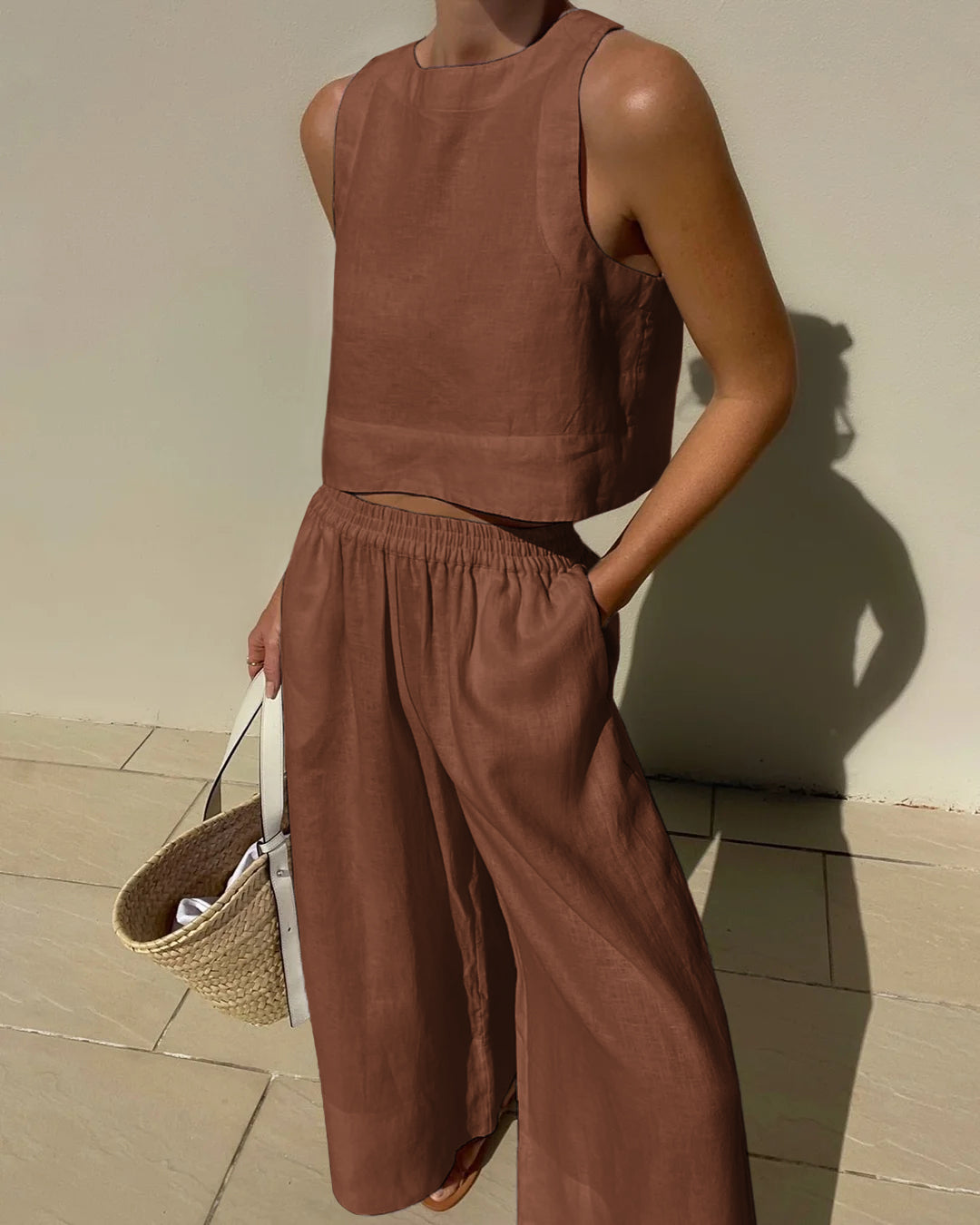 Variant image for Elegante Linnen Tweedelige Set Dames - Lichtgewicht en Ademend voor de Zomer-25